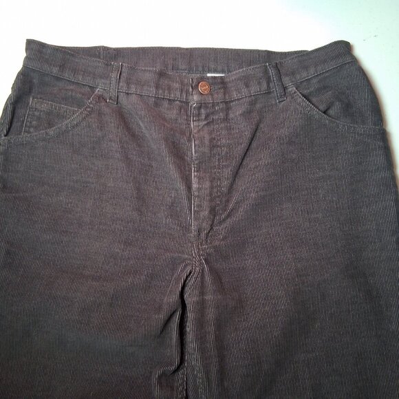 Vintage Roebucks Corduroys Corduroy Pants Men 36x30 Dark Gray Classic READ - Picture 7 of 14